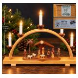 East German Erzgebirge R. Zeidler Electric Nativity Schwibbogen Christmas Arch – Potterville