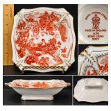 Royal Crown Derby Red Aves A.74 Footed Handled Dish English Bone China – Potterville
