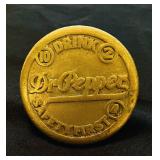 Extremely Rare 100% Authentic, Original 1930s Dr Pepper Solid Brass Sidewalk Marker Exc. Condition