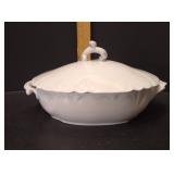 Antique French CFH/GDM Haviland Limoges White Porcelain Covered Vegetable Dish/Tureen, Late 19th C