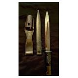 Highly Preserved Exceptional E. & F. Horster Bayonet Metal Scabbard With Leather Frog