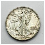 1941 S - Walking Liberty - Silver Half Dollar