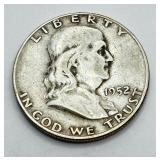 1952 D - Silver Franklin Half Dollar