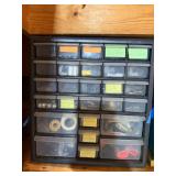 Workshop Hardware Organizer Lot with Multi-Drawer Parts Cabinets & Assorted Fasteners – Howard City