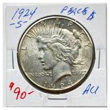 Scarce Date 1924 S - Peace Silver Dollar