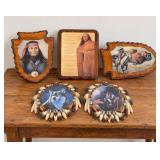 Collection of Five Vintage Native American-Themed Decorative Wall Hangings
