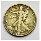 1937 S - Walking Liberty - Silver Half Dollar