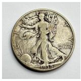 1938 - Walking Liberty - Silver Half Dollar
