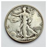1938 D - Walking Liberty - Silver Half Dollar - Key Date