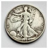 1939 S - Walking Liberty - Silver Half Dollar
