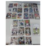 27 Sports Cards in Protective Pages - Adrian Peterson RC Graded 10, Football & Baseball RCs