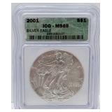 2001 - American Silver Eagle $1 - ICG MS69