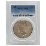 1922 - Peace Silver Dollar - PCGS MS61