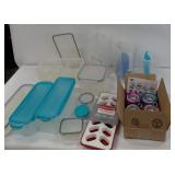 Lock & Lock Plastic Storage Collection - New Ice Cube Trays, New Quik Tops Set Lot 2/3