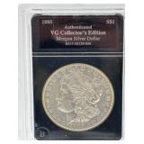 1885 - Morgan Silver Dollar - Bradford Mint Certified VG Collector