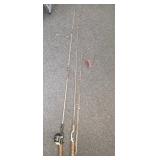 Vintage 4-Steel Action Rod,- 1 5.5Ft Fiberglass, and 2 Piece With Zebco 202 Reel
