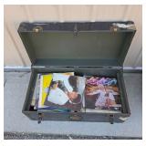 Antique 1949 WWII Steamer Trunk Filled with Records