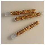 3 Large Vials of Recovered Gold Leaf Flakes