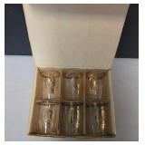6 Coors Gold Gilded Glasses in Original Boxes