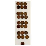 Lot of 25 - Indian Cents - 1800s - 1900s Date Range