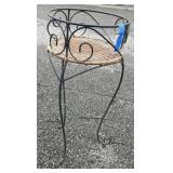 Metal and Wicker Plant Stand