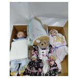 2 Dolls, 1 Bearly People Dolls, 1 Doll Bounce Seat