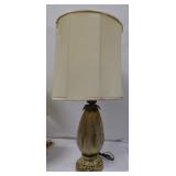 Vintage Glass Lamp with Gold-Tone Base
