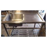 Commercial Stainless Steel Sink and Drainboard Work Table and Stainless Steel Countertop