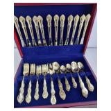 Silverware Set- Gold, 12 5 Piece Place Settings, 5 Pc Serving Set, International Silver - San Marcos