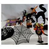 Halloween Decor - AnnaLee Black Cats, Witch and Mouse - Web, Placemat, etc.