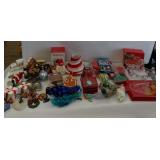 Christmas - Yankee Candle Set, Hallmark, Several Glass Ornaments, Candleholders, Crystal