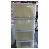 4 Large Rubbermaid Stacking Drawers Lot 1/3