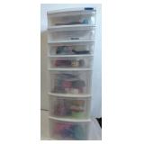 7 Drawer Gracious Living Plastic Storage with Wheels Includes Giftwrap, Decor, Cards, Candles