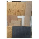 Assorted Plywood Panels, Wood Scrap, and Metal Louvered Bin Hanging Plate – Grand Rapids Off-Site
