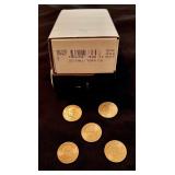 Trump Treasure Hunt - 5 Holy Grail July 4th Privys Plus 2026 Still Sealed 100-Coin Canvas Bag