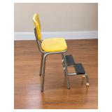 Vintage Chrome Kitchen Step Stool Chair
