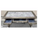 Rustic Gray Console Table / Writing Desk with Drawers