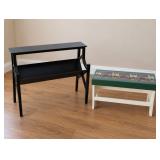 Flower Bench and Black Book Rack/Case