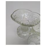 Small Vintage Pressed Glass Punch Bowl Set