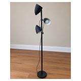Modern 3-Head Matte Black Tree Floor Lamp