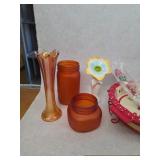 Vintage Temp-Tations Ceramic Pie Pan w/ Purple, White, and Orange Decorations