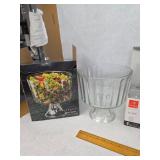 Vintage Elegance Glass Trifle Bowl w/ 2 Four Packs of Bormioli Rocco Tulip Glasses