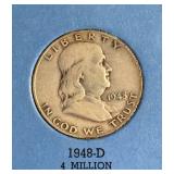1948 D - Franklin Half Dollar - In Whitman Coin Folder
