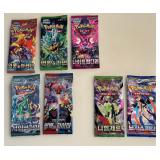 Lot of 7 Unopened Pokemon Card Packs - Includes 2 Mega Packs