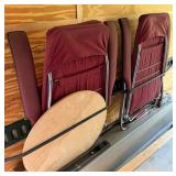 Pair of Padded Folding Zero Gravity Lounge Chairs Burgundy with Metal Frames – Howard City Off-Site