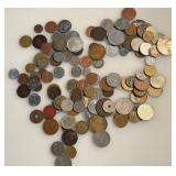 Mixed Lot of 125 Unsorted Foreign Coins