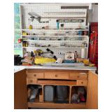 Garage Workbench & Pegboard Contents -Hand Tools, Hardware, Rulers, Levels & Supplies – Howard City