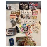 HUGE End of Estate Lot - Coins / Jewelry  / Cards / Replica Coins and More!