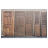 (3) Wood Doors and (2) Bifold Doors with Hardware