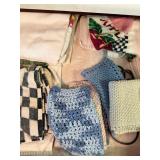 Assorted Kitchen Towels, Dishcloths & Hand-Knit Pot Holders – Howard City Off-Site
